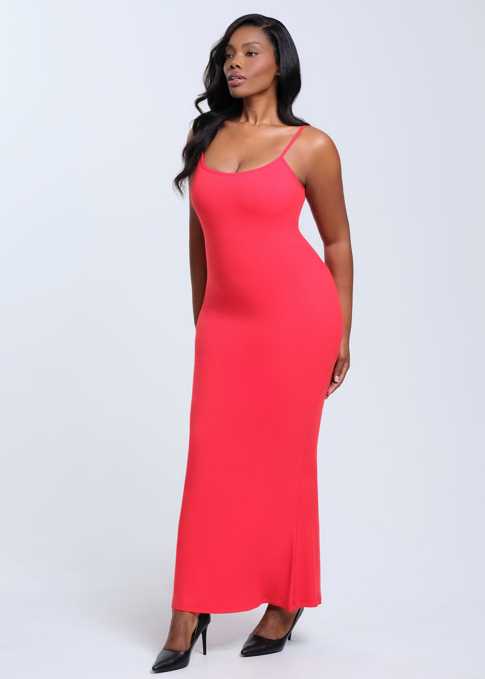 SecretSculpt Spaghetti Strap Midi Dress