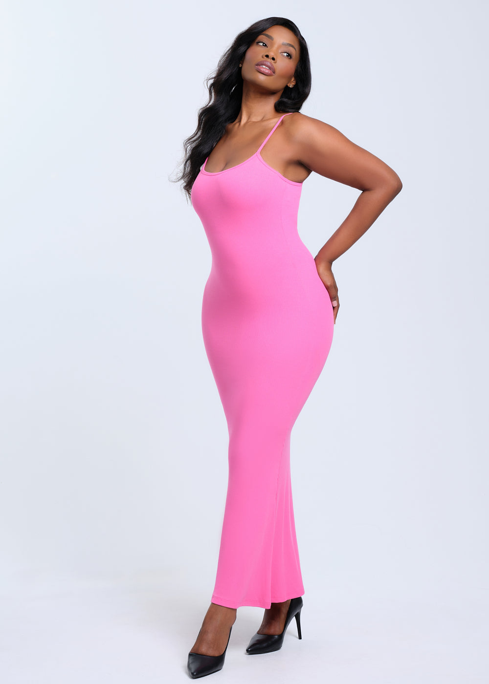 SecretSculpt Spaghetti Strap Midi Dress
