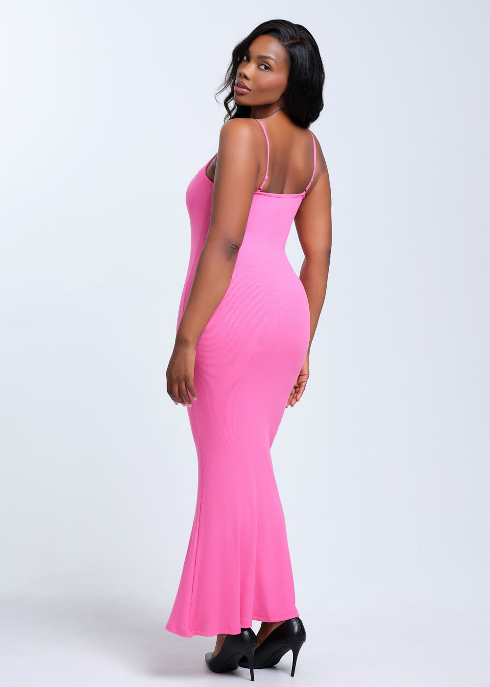 SecretSculpt Spaghetti Strap Midi Dress