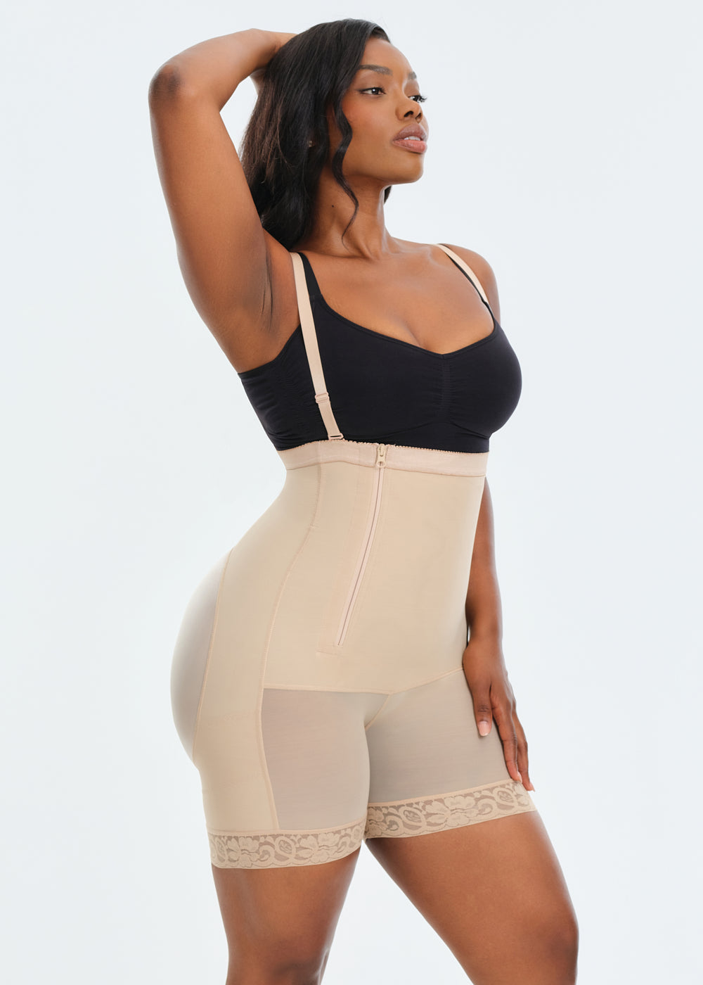 BootyBoosting High-Waist Side Zip Shorts