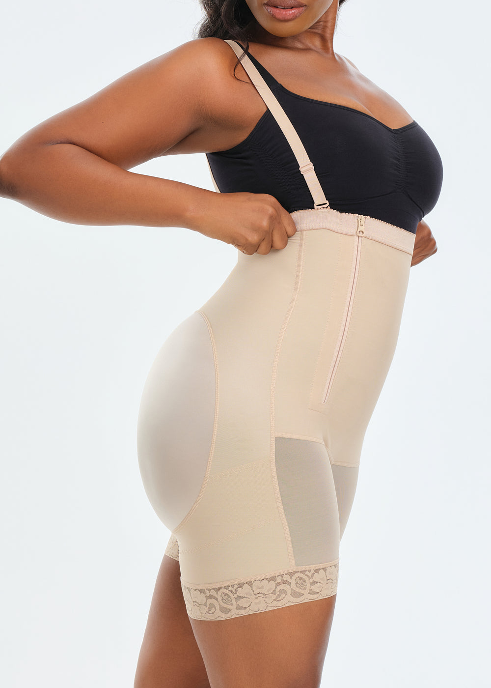 BootyBoosting High-Waist Side Zip Shorts