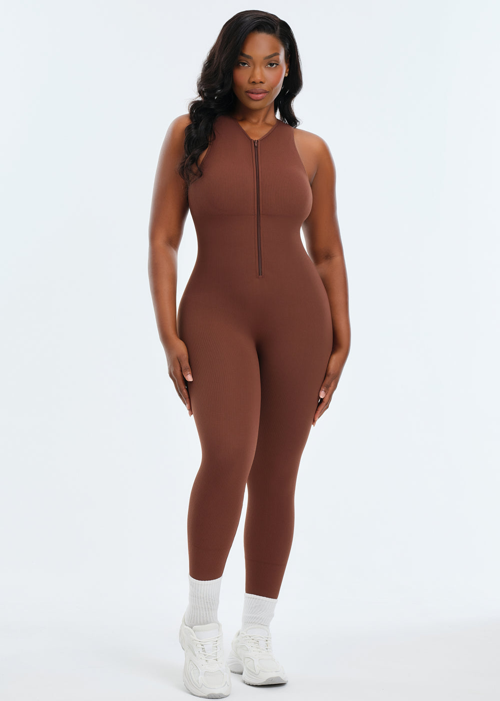 SnatchedKnit Front Zip Jumpsuit