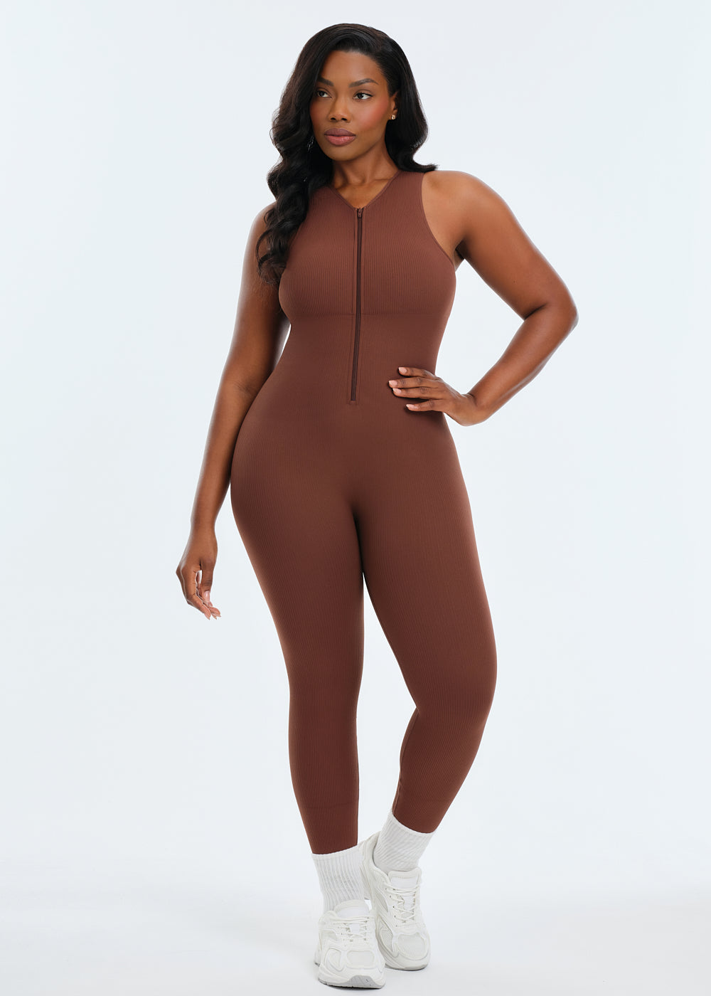 SnatchedKnit Front Zip Jumpsuit