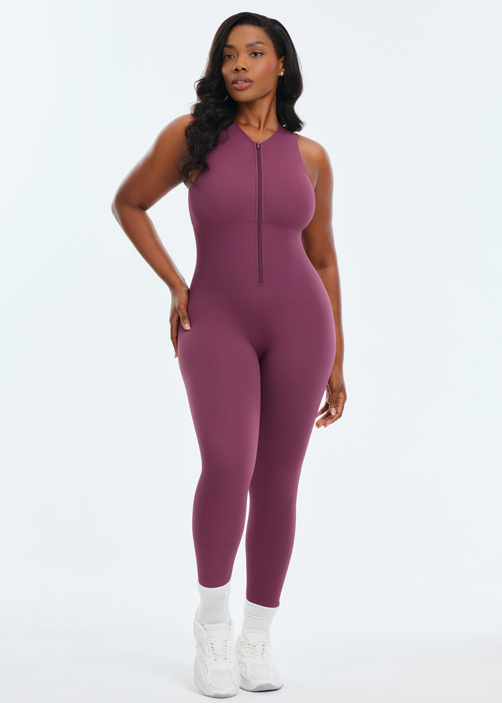 SnatchedKnit Front Zip Jumpsuit