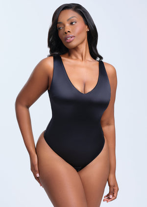 SatinSculpt Tank Bodysuit Thong