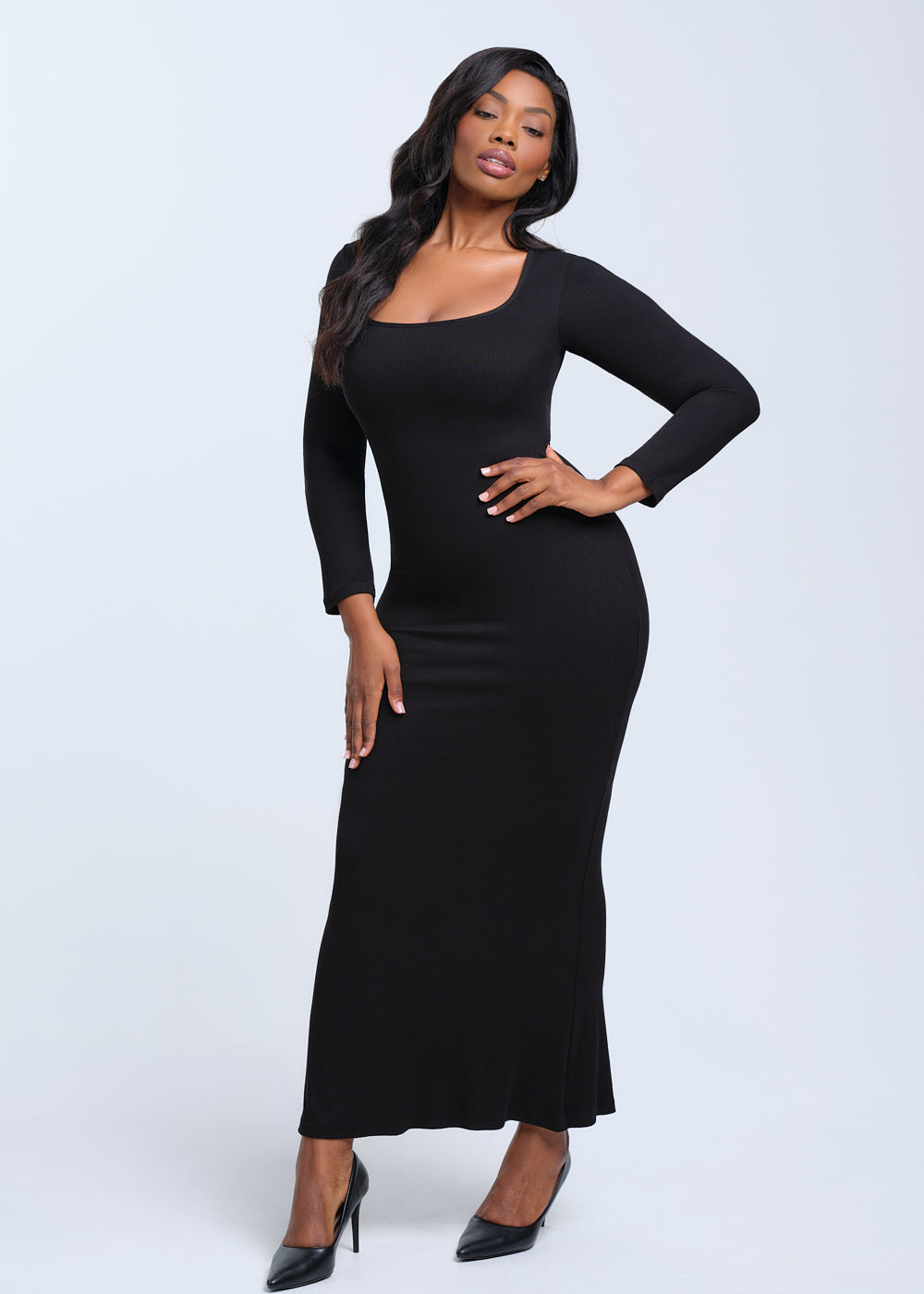 SecretSculpt Long Sleeve Midi Dress