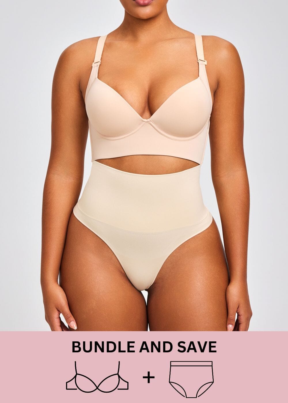 Push Up Bra & Thong Shaper Bundle