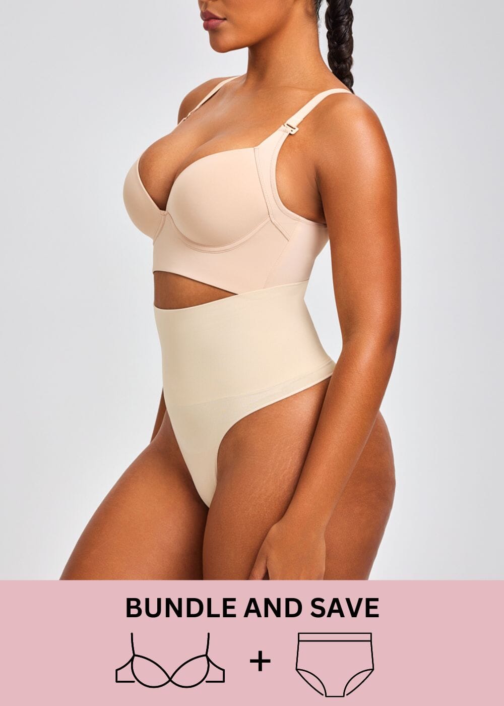 Push Up Bra & Thong Shaper Bundle