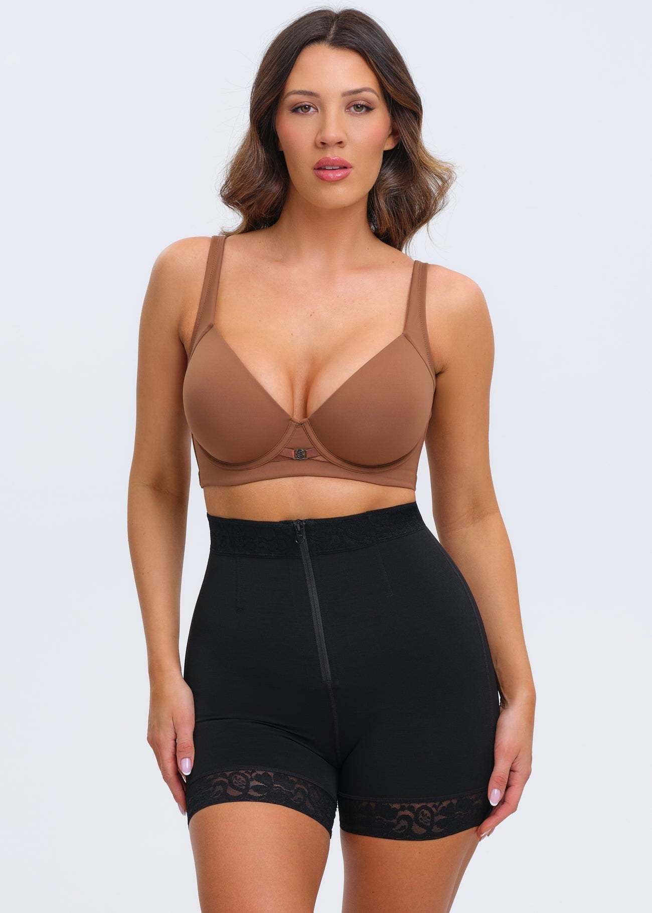 BootyBoosting Mid-Waist Zip Shorts