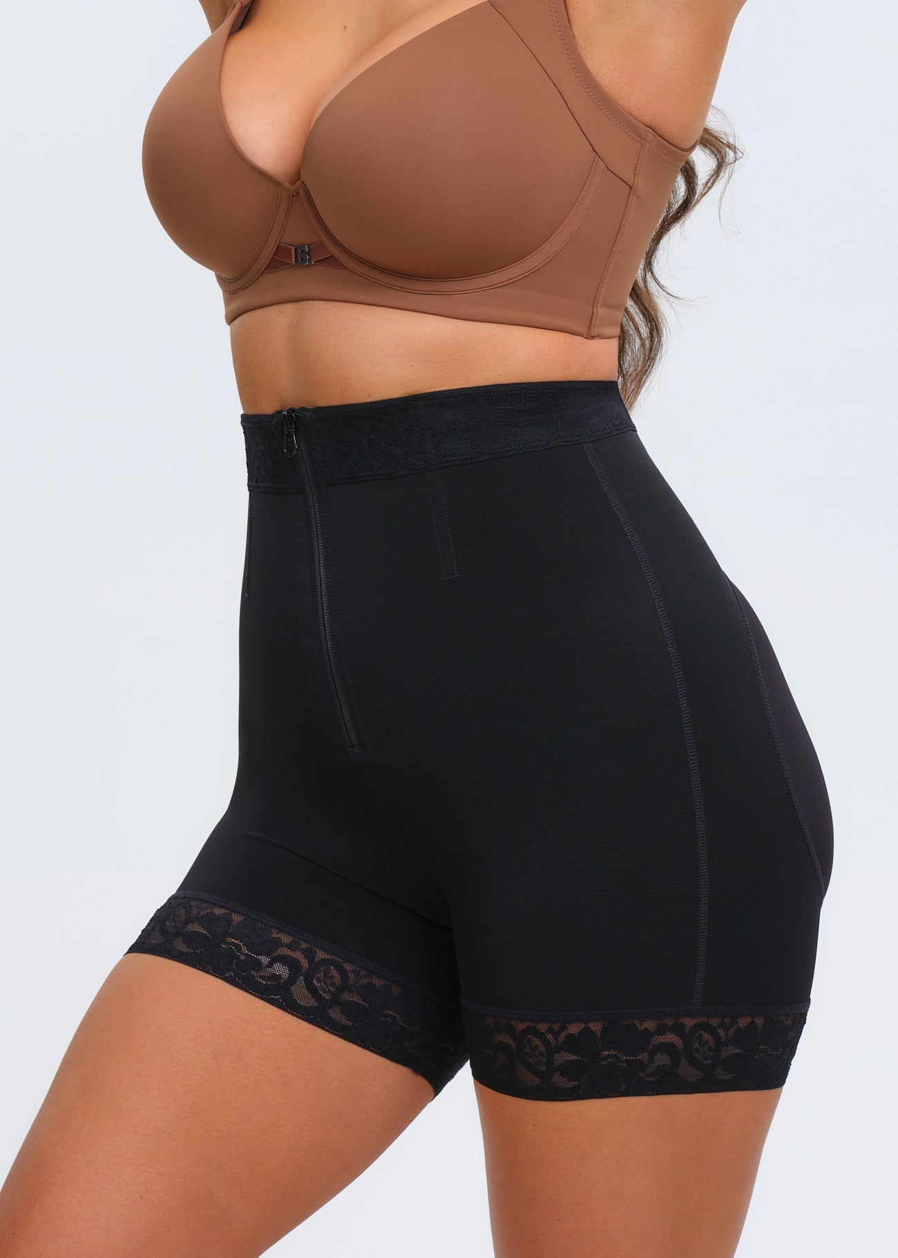 BootyBoosting Mid-Waist Zip Shorts