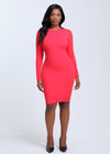 SecretSculpt Long Sleeve Above Knee Dress