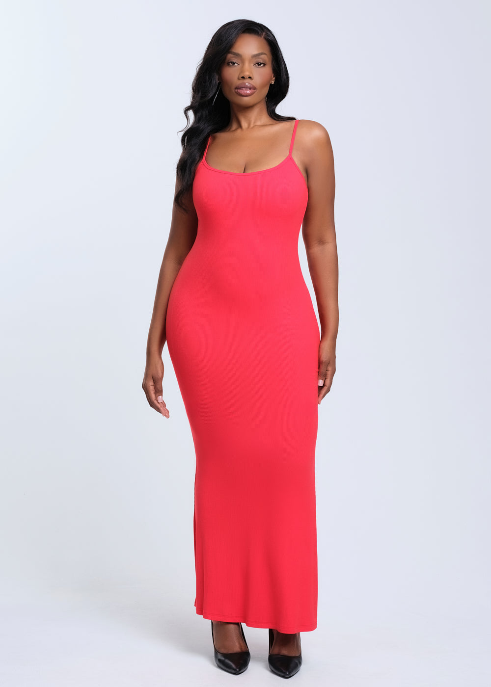SecretSculpt Spaghetti Strap Midi Dress
