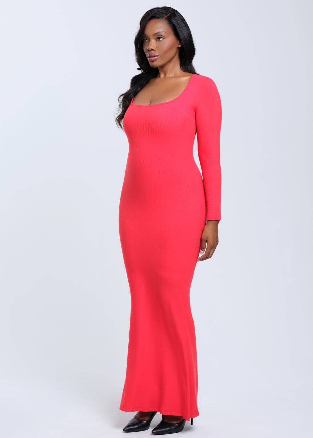 SecretSculpt Long Sleeve Midi Dress